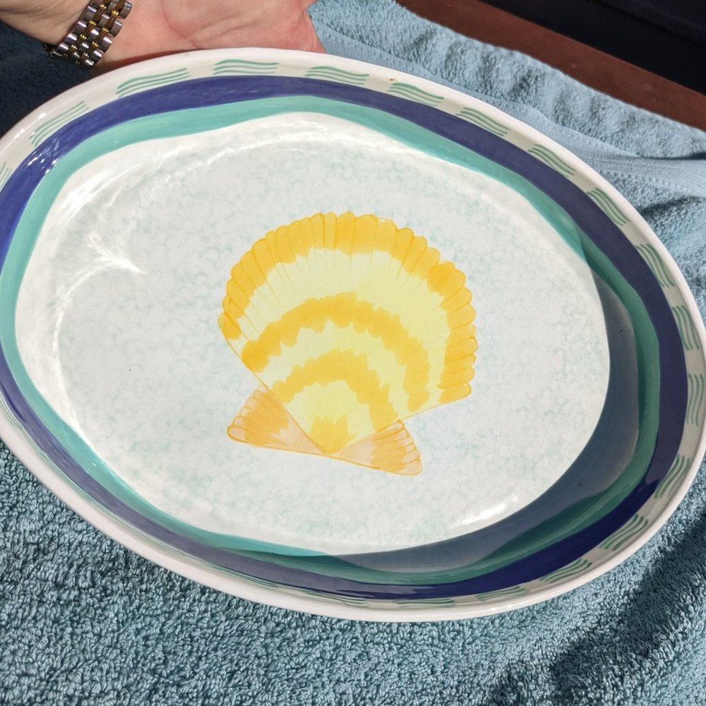 Vintage Ceramic Shell Serving platters - Ernest Hemingway